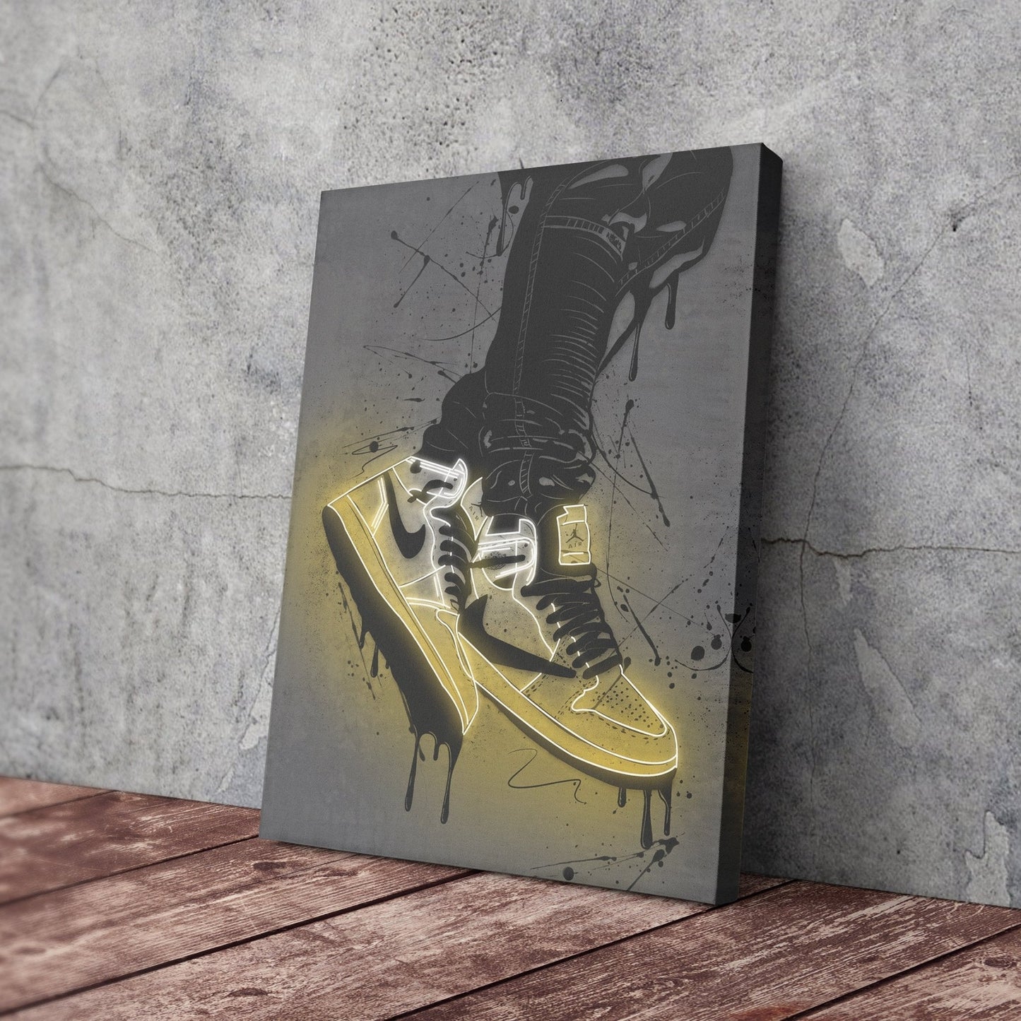 Air Jordan 1 Mid Yellow Canvas | Neon Wall Art