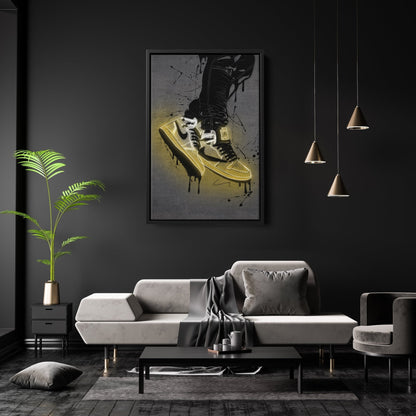 Air Jordan 1 Mid Yellow Canvas | Neon Wall Art