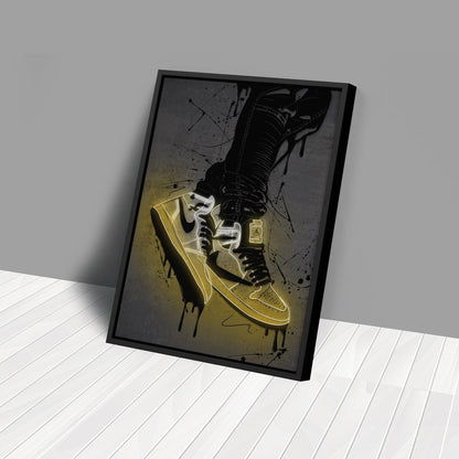 Air Jordan 1 Mid Yellow Canvas | Neon Wall Art