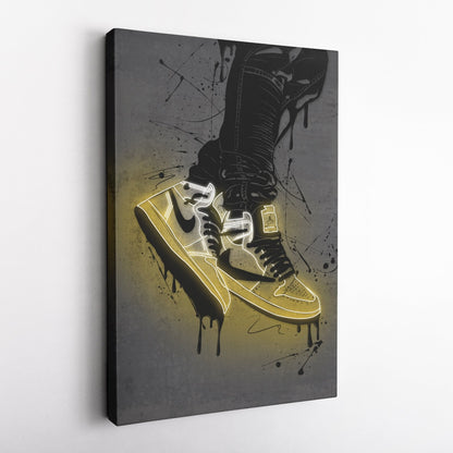 Air Jordan 1 Mid Yellow Canvas | Neon Wall Art