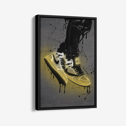 Air Jordan 1 Mid Yellow Canvas | Neon Wall Art