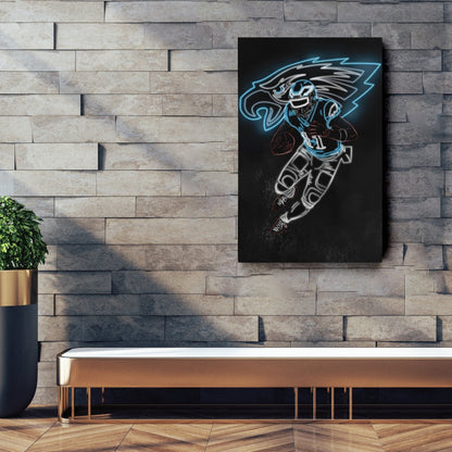 A.J. Brown Neon Canvas Art | Eagles Wall Decor