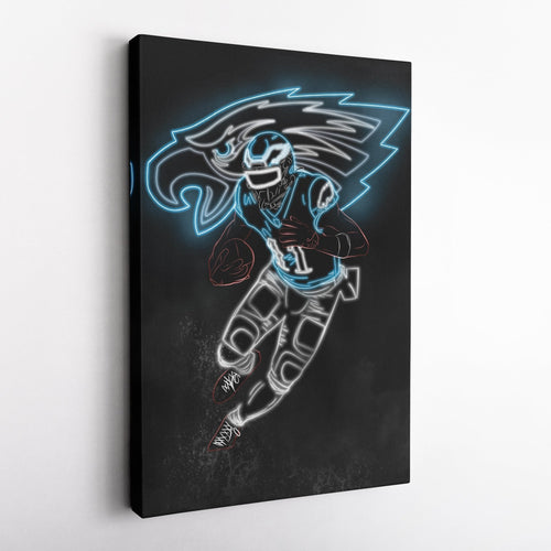 A.J. Brown Neon Canvas Art | Eagles Wall Decor