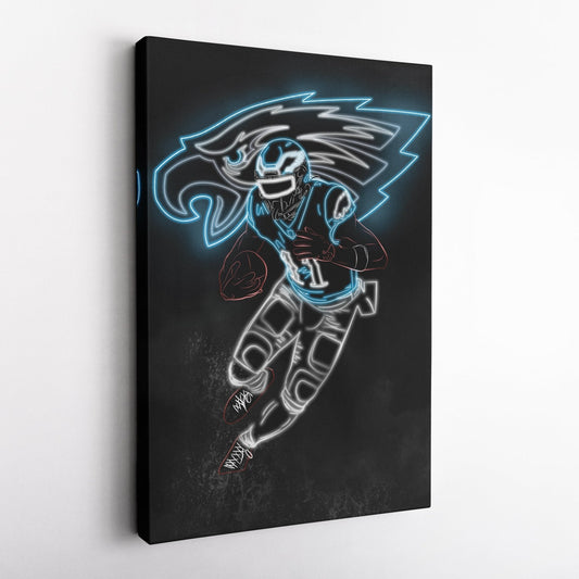 A.J. Brown Neon Canvas Art | Eagles Wall Decor