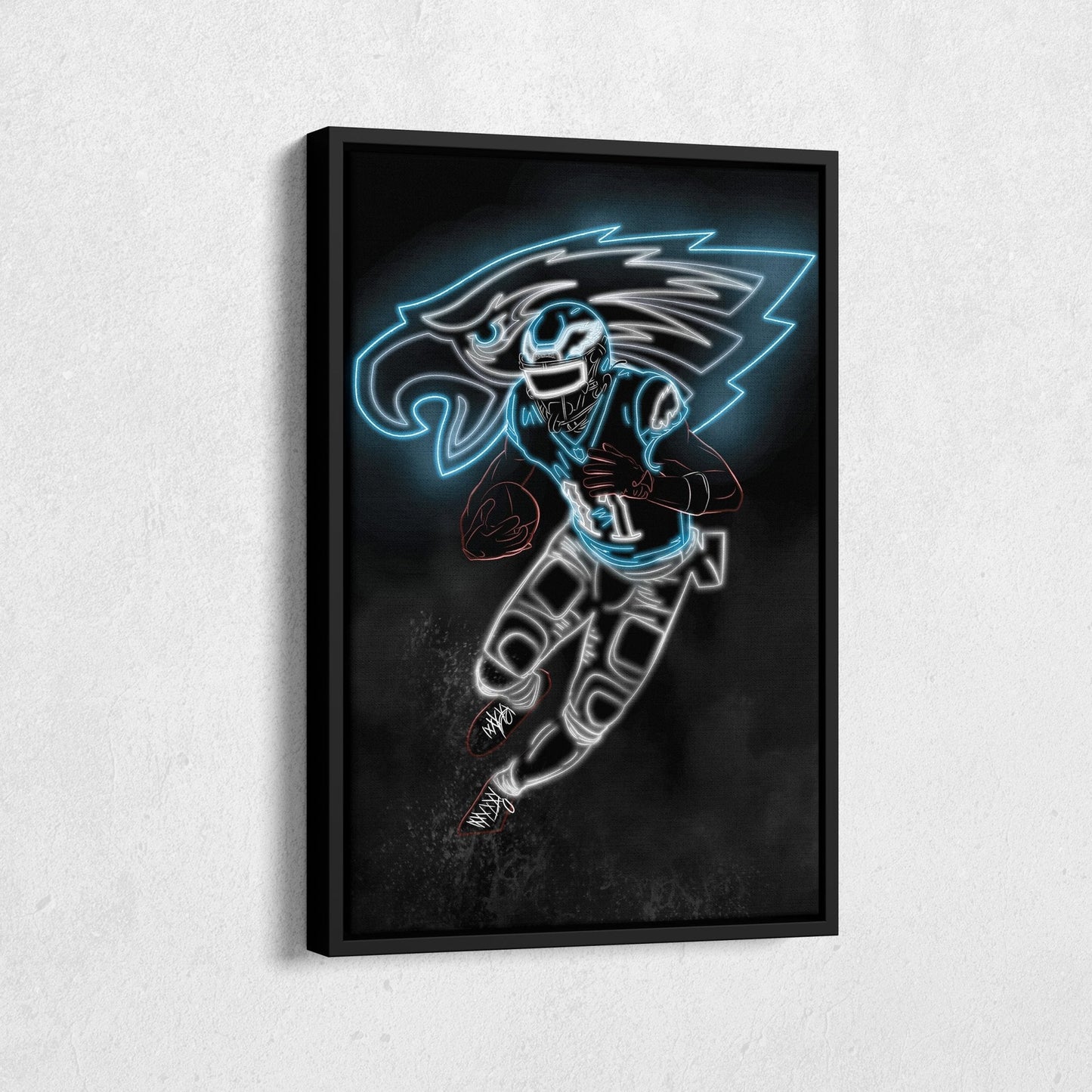 A.J. Brown Neon Canvas Art | Eagles Wall Decor