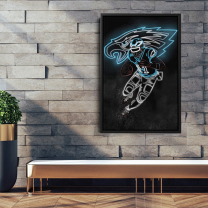 A.J. Brown Neon Canvas Art | Eagles Wall Decor