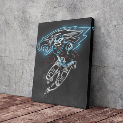 A.J. Brown Neon Canvas Art | Eagles Wall Decor