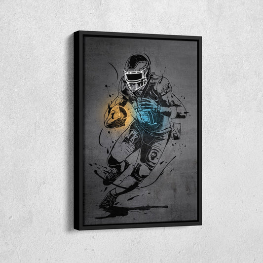 A.J. Brown Neon Canvas Art | Modern Wall Decor for Eagles Fans