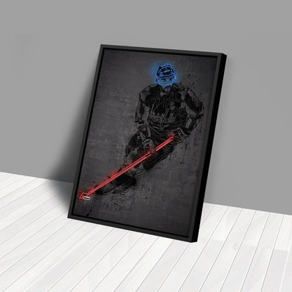 Alexander Ovechkin Neon Canvas Art | Modern Wall Decor for Capitals Fans