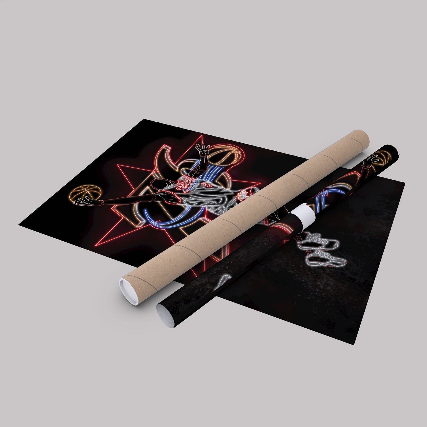 Allen Iverson Neon Canvas Art | 76ers Wall Decor