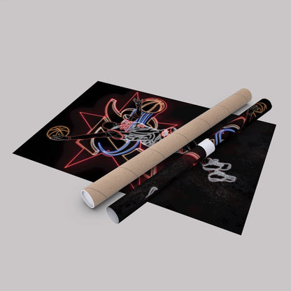 Allen Iverson Neon Canvas Art | 76ers Wall Decor