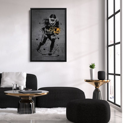 Alvin Kamara Neon Canvas Art | Modern Wall Decor for Saints Fans