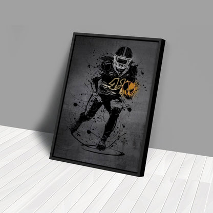 Alvin Kamara Neon Canvas Art | Modern Wall Decor for Saints Fans