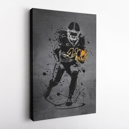 Alvin Kamara Neon Canvas Art | Modern Wall Decor for Saints Fans