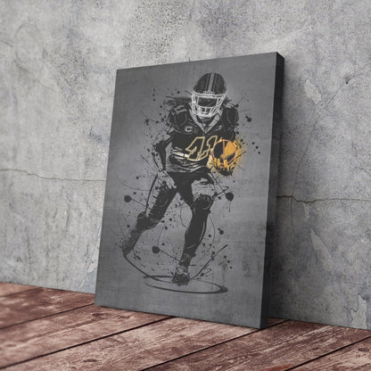 Alvin Kamara Neon Canvas Art | Modern Wall Decor for Saints Fans