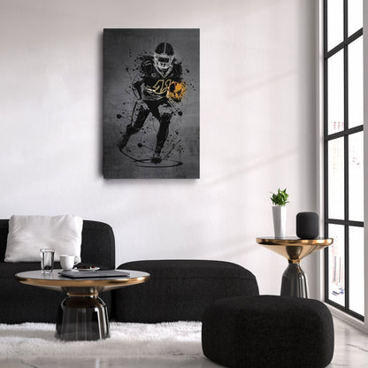 Alvin Kamara Neon Canvas Art | Modern Wall Decor for Saints Fans