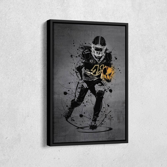Alvin Kamara Neon Canvas Art | Modern Wall Decor for Saints Fans