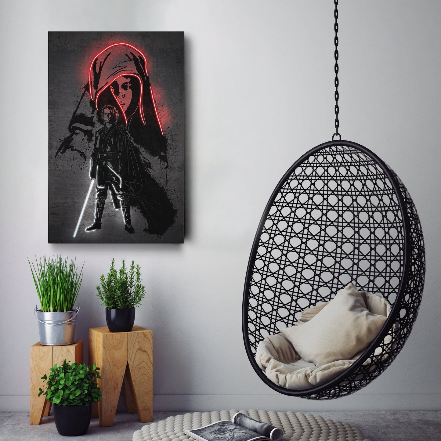 Anakin Skywalker Canvas | Star Wars Neon Wall Art