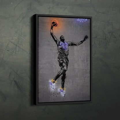 Anthony Davis Neon Canvas Art | Modern Wall Decor for Lakers Fans