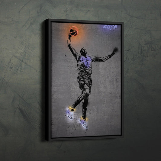 Anthony Davis Neon Canvas Art | Modern Wall Decor for Lakers Fans