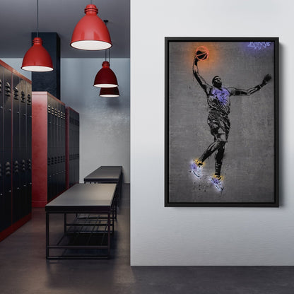 Anthony Davis Neon Canvas Art | Modern Wall Decor for Lakers Fans