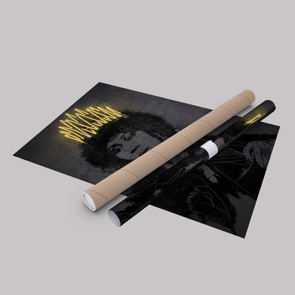 Aretha Franklin Neon Canvas Art | Music Wall Decor