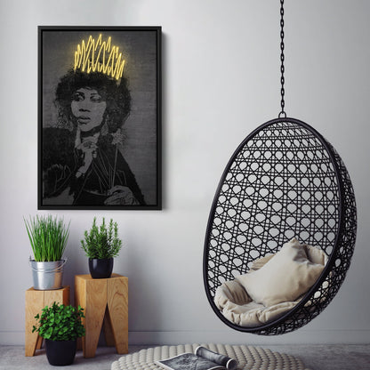 Aretha Franklin Neon Canvas Art | Music Wall Decor