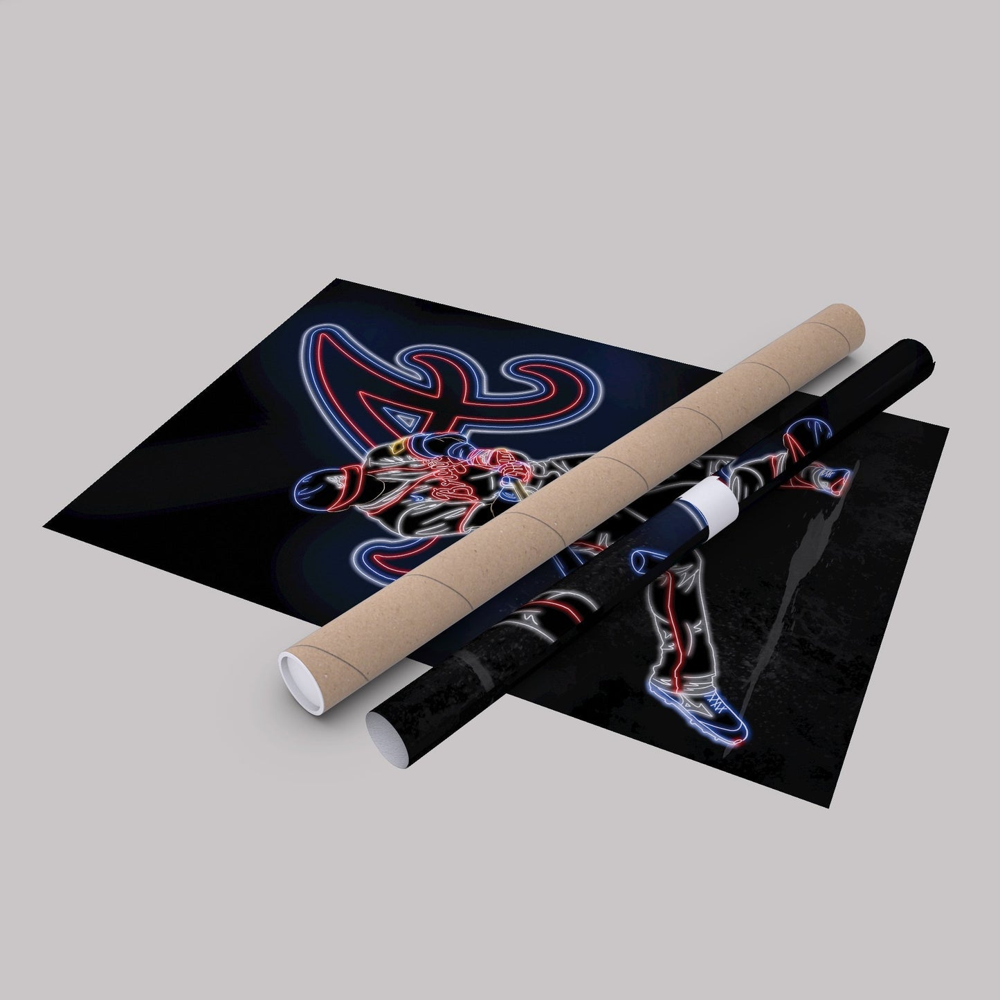 Austin Riley Neon Canvas Art | Braves Wall Decor