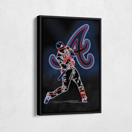 Austin Riley Neon Canvas Art | Braves Wall Decor