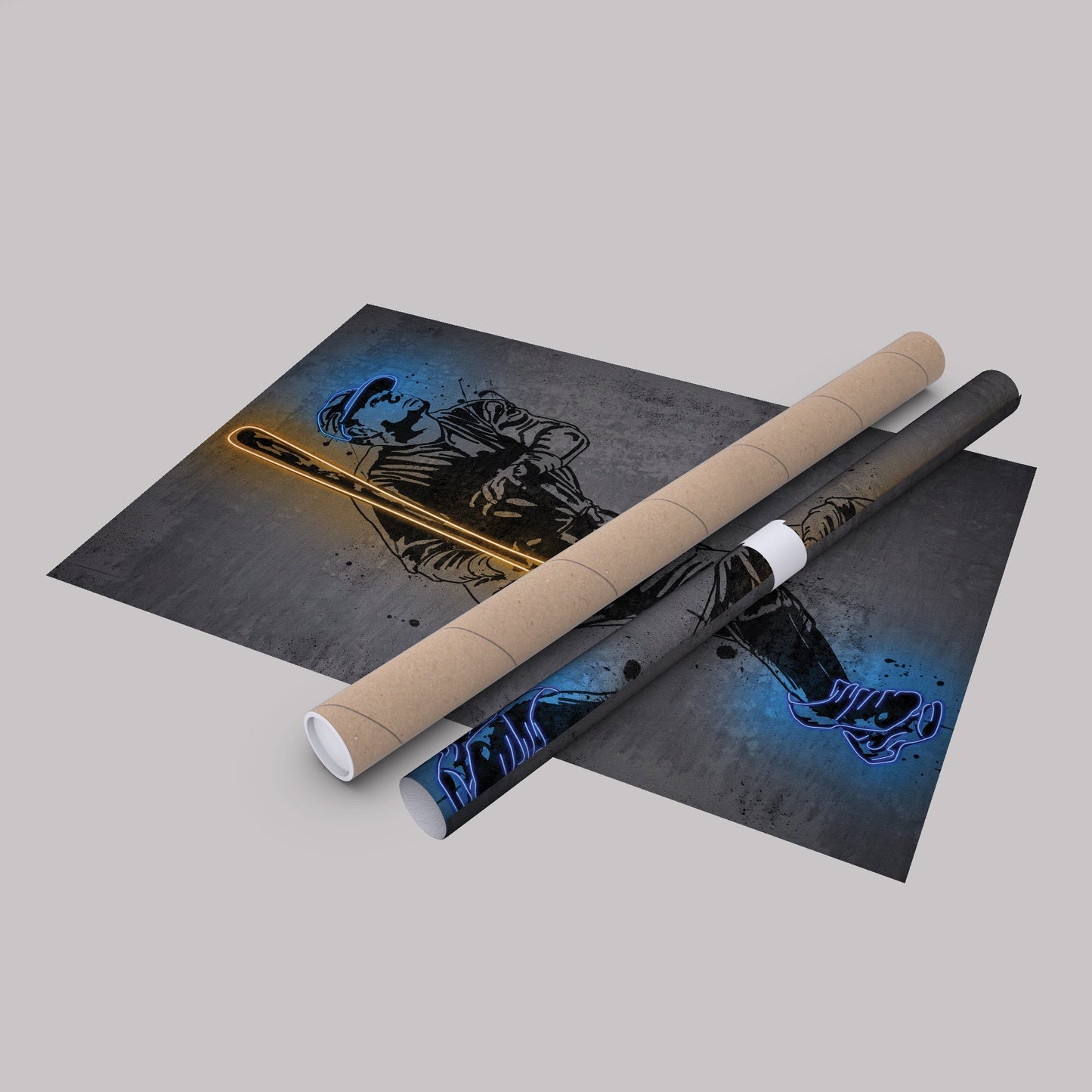 Babe Ruth Neon Canvas Art | Modern Wall Decor for Yankees Fans