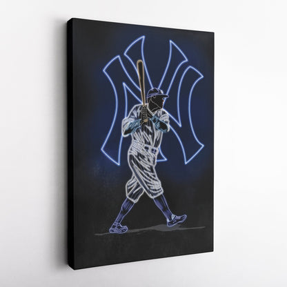 Babe Ruth Neon Canvas Art | Yankees Wall Decor