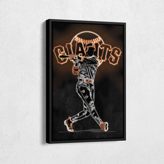 Barry Bonds Neon Canvas Art | Giants Wall Decor