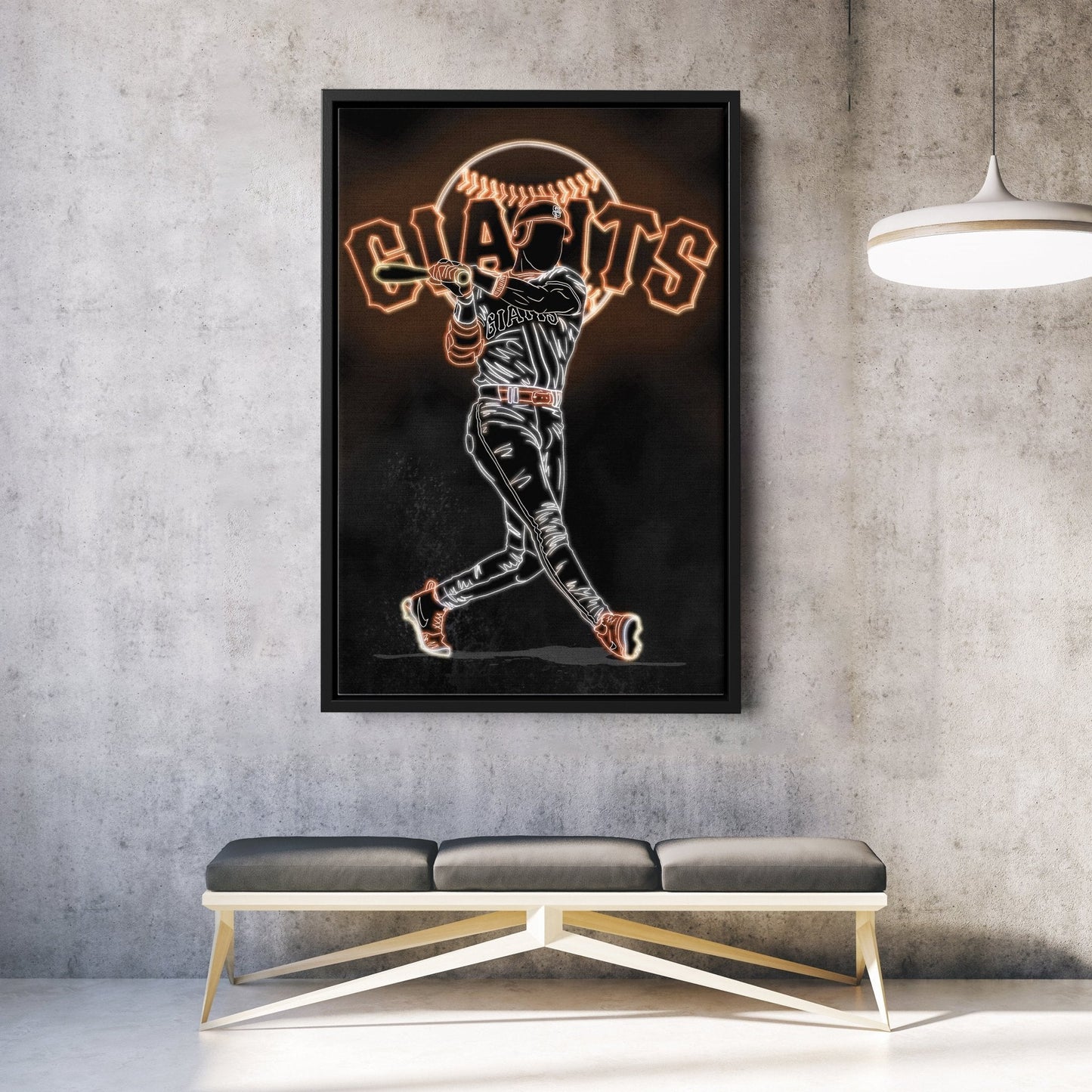 Barry Bonds Neon Canvas Art | Giants Wall Decor