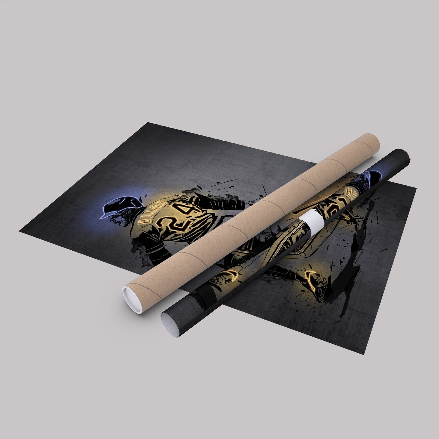 Barry Bonds Neon Canvas Art | Modern Wall Decor for Pirates Fans