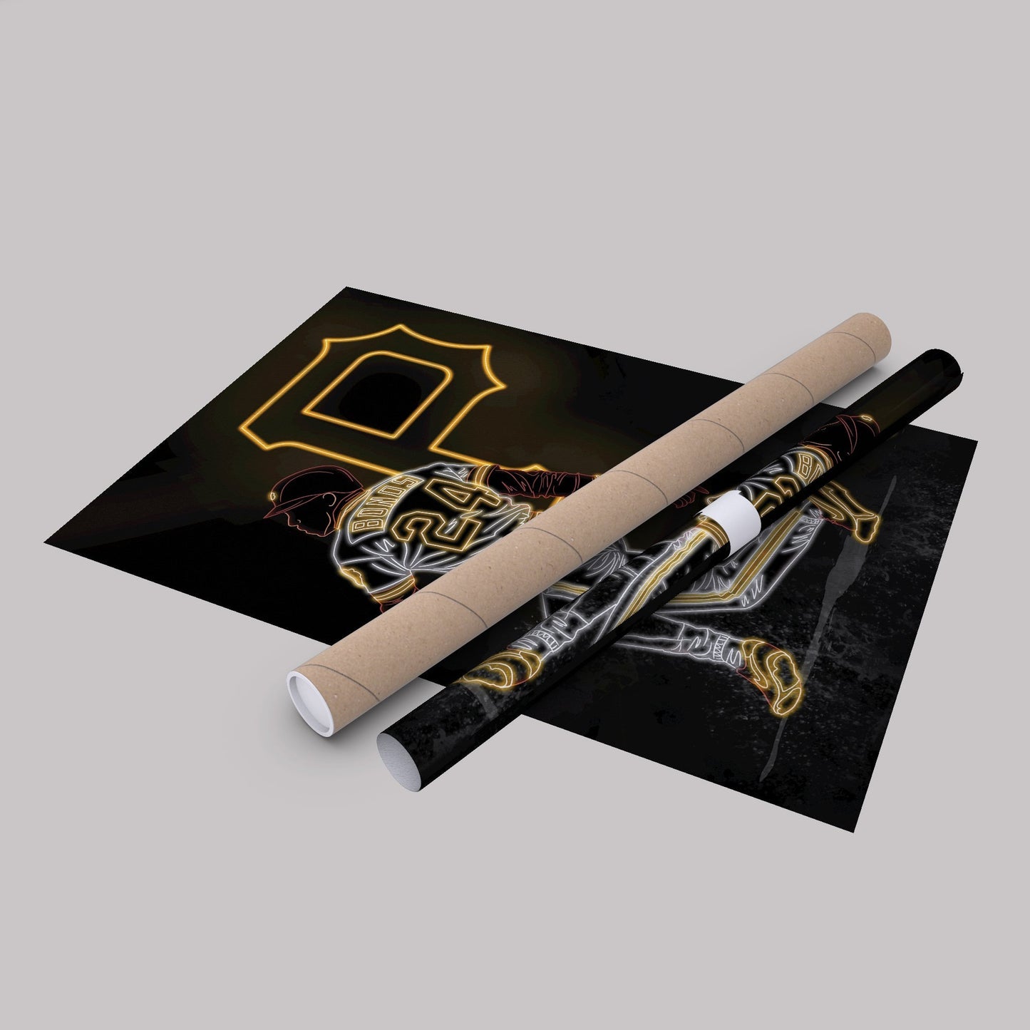 Barry Bonds Neon Canvas Art | Pirates Wall Decor