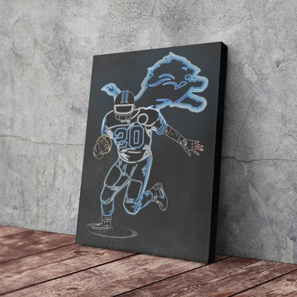 Barry Sanders Neon Canvas Art | Lions Wall Decor