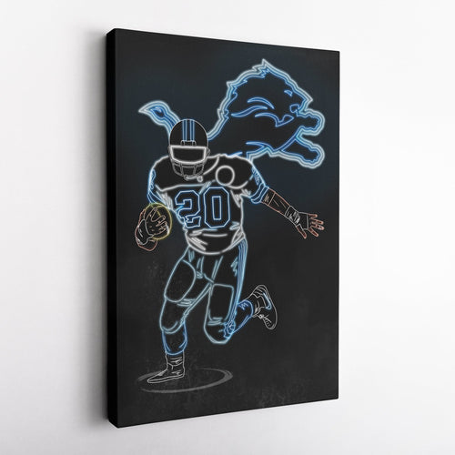 Barry Sanders Neon Canvas Art | Lions Wall Decor