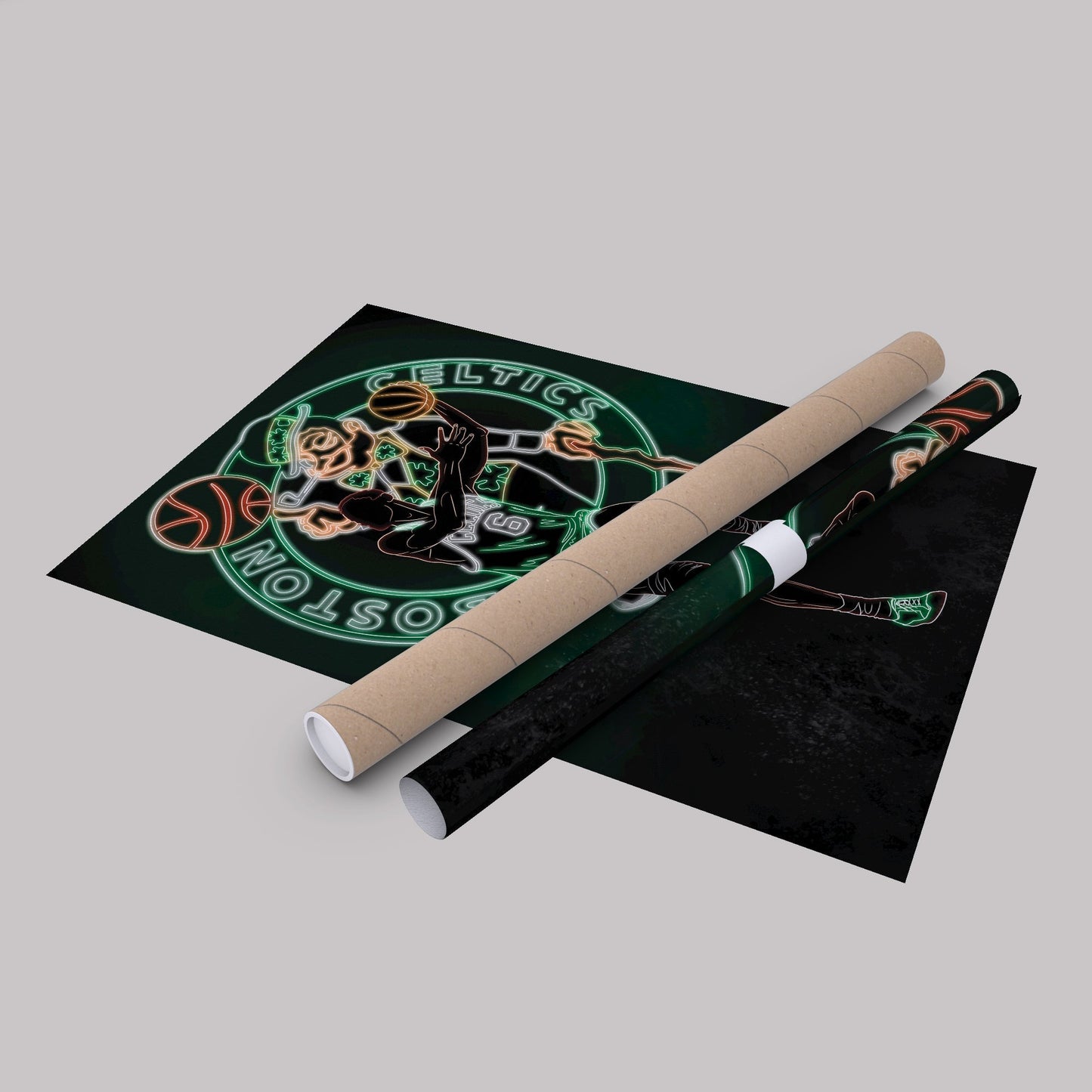 Bill Russell Neon Canvas Art | Celtics Wall Decor