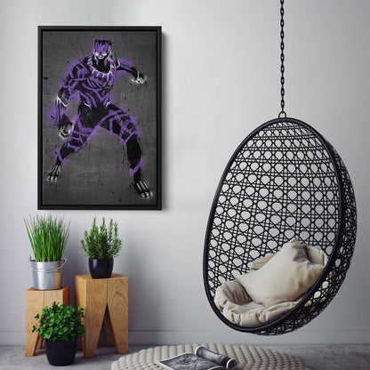 Black Panther Canvas | Marvel Neon Wall Art