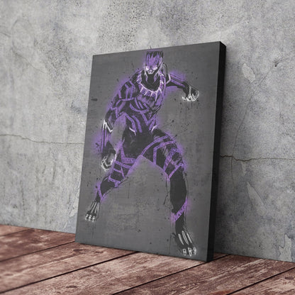Black Panther Canvas | Marvel Neon Wall Art