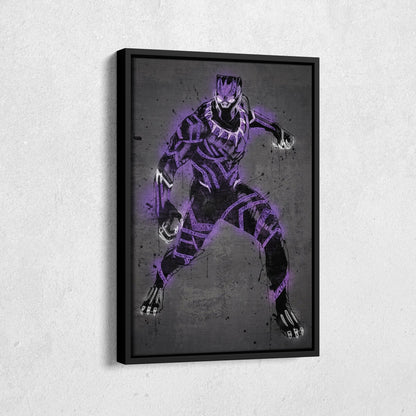 Black Panther Canvas | Marvel Neon Wall Art