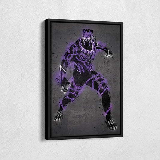Black Panther Canvas | Marvel Neon Wall Art