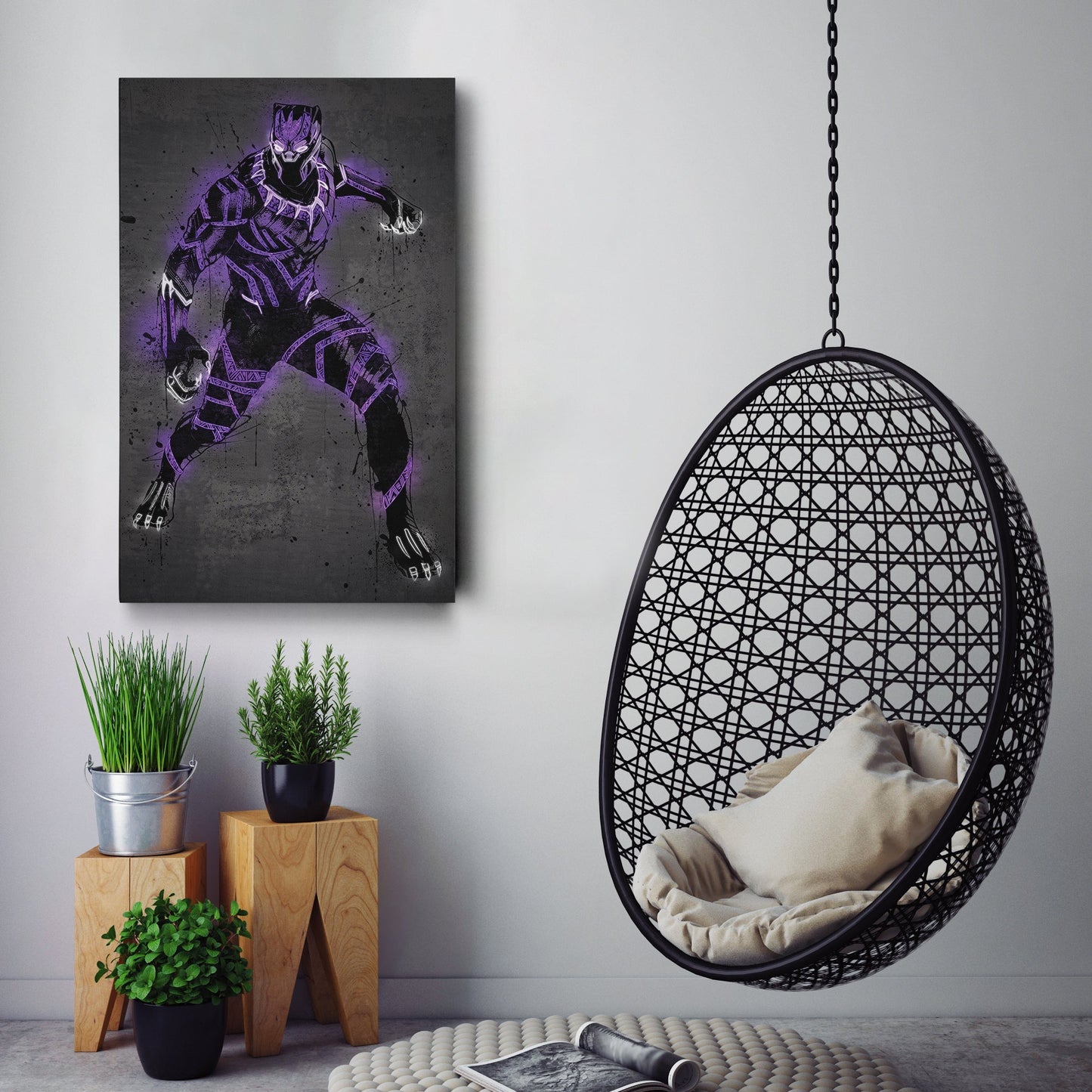 Black Panther Canvas | Marvel Neon Wall Art