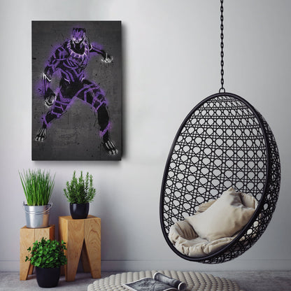 Black Panther Canvas | Marvel Neon Wall Art
