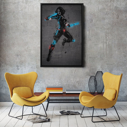 Black Widow Canvas | Marvel Neon Wall Art