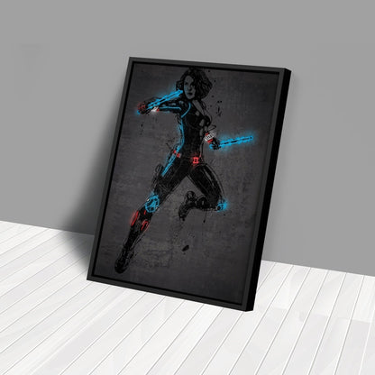 Black Widow Canvas | Marvel Neon Wall Art