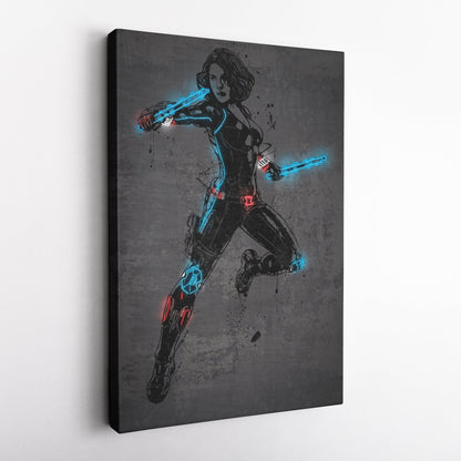 Black Widow Canvas | Marvel Neon Wall Art