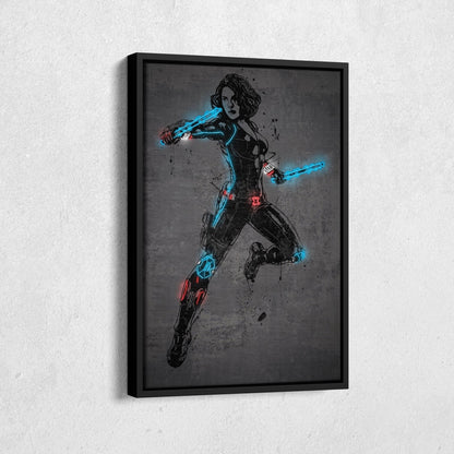Black Widow Canvas | Marvel Neon Wall Art