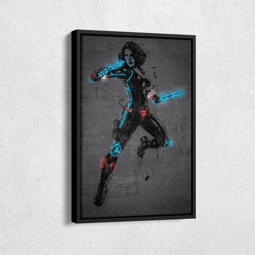 Black Widow Canvas | Marvel Neon Wall Art
