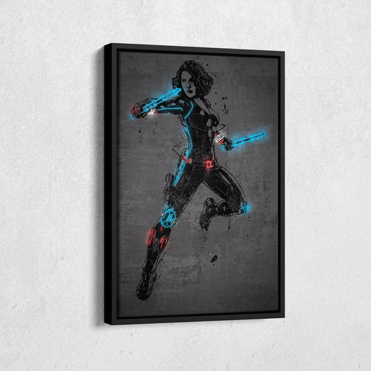 Black Widow Canvas | Marvel Neon Wall Art